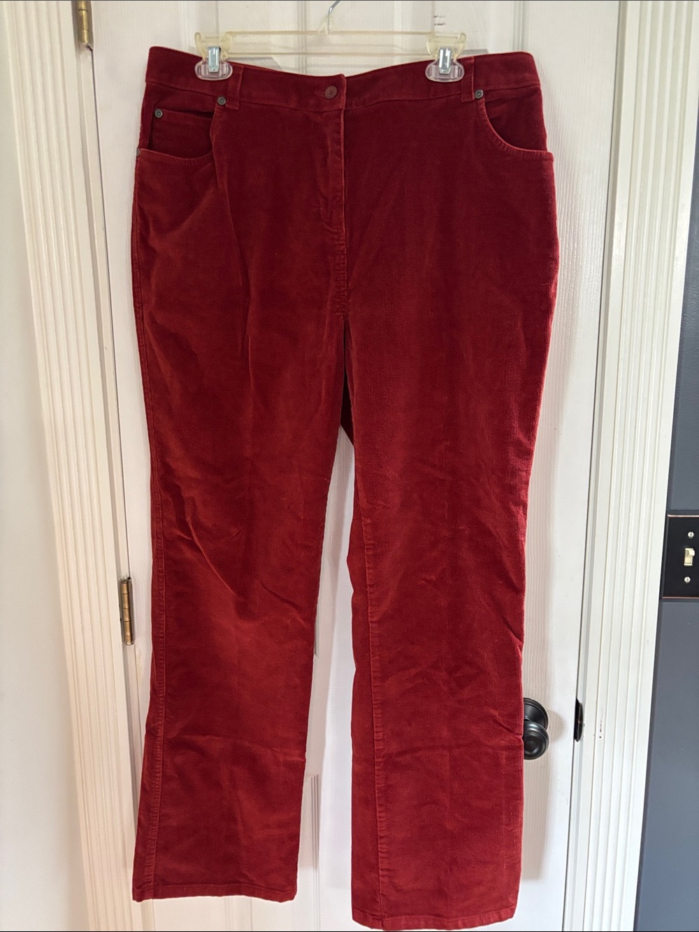 Woolrich Women's Paprika Chili Rust Corduroy Straight-Leg Jeans